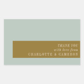 Elegante typografie blauw olijfgroen aangepast dan rechthoekige sticker (Voorkant)