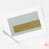 Elegante typografie blauw olijfgroen aangepast dan rechthoekige sticker (Envelop)