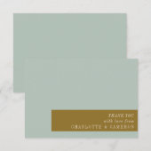 Elegante typografie blauw olijfgroen aangepaste tr bedankkaart (Voorkant / Achterkant)