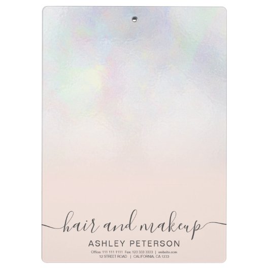 elegante typografie blauw parel nacre ombre klembord (Achterkant)