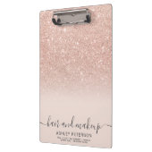 elegante typografie blauw roos goud glitter ombre klembord (Links)