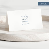 Elegante Typografie Blauwe Bruiloft Plaats Kaarten