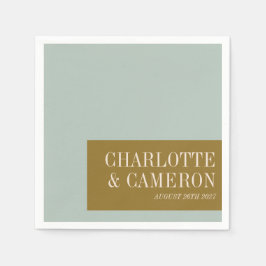 Elegante typografie blauwe olijfgroene aangepaste  servet