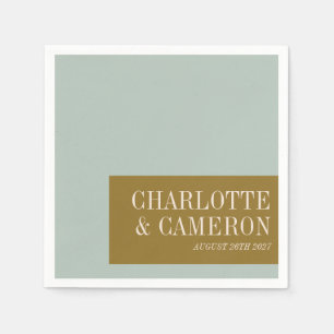 Elegante typografie blauwe olijfgroene aangepaste servet