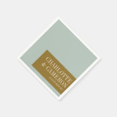 Elegante typografie blauwe olijfgroene aangepaste servet (Hoek)