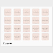 Elegante Typografie Blush Roze Haar Make-up Vierkante Sticker (Vel)
