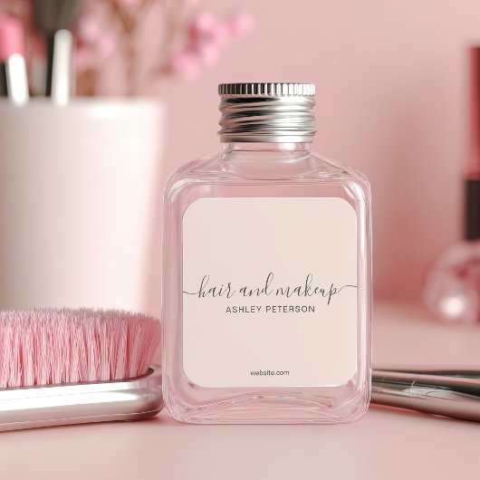 Elegante Typografie Blush Roze Haar Make-up Vierkante Sticker
