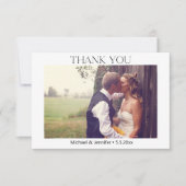 Elegante typografie Botanische foto bruiloft Bedankkaart (Voorkant)