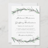 Elegante Typografie Botanische Woodland Wedding Kaart (Voorkant)