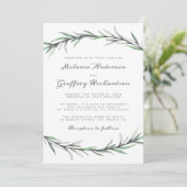 Elegante Typografie Botanische Woodland Wedding Kaart (Staand voorkant)
