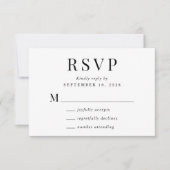 Elegante Typografie Bruiloft RSVP Kaartje (Voorkant)