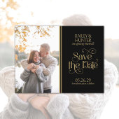 Elegante  Typografie Bruiloft Save the Date Briefkaart