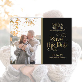 Elegante  Typografie Bruiloft Save the Date Briefkaart