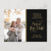 Elegante  Typografie Bruiloft Save the Date Briefkaart (Voorkant)