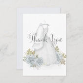 Elegante typografie Calligrafie Script Bruidsjurk Bedankkaart (Voorkant / Achterkant)