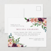 Elegante Typografie Chic Floral Vrijgezellenfeest Uitnodiging Briefkaart (Voorkant / Achterkant)