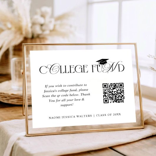 Elegante typografie collage fonds QR CODE Afstuder Poster