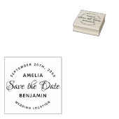 Elegante Typografie Custom Wedding Save the Date Rubberstempel (Gestempeld)