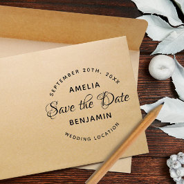 Elegante Typografie Custom Wedding Save the Date Rubberstempel