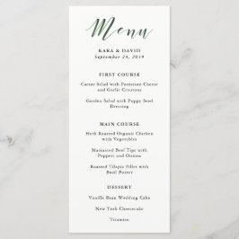 Elegante Typografie | Deep Green Wedding Menu