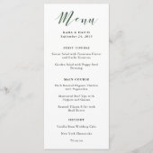 Elegante Typografie | Deep Green Wedding Menu (Voorkant)