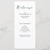 Elegante Typografie | Deep Green Wedding-programma Programmakaart (Voorkant)