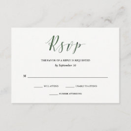 Elegante Typografie | Deep Green Wedding RSVP