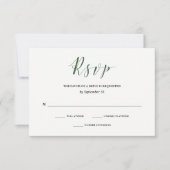 Elegante Typografie | Deep Green Wedding RSVP Kaartje (Voorkant)