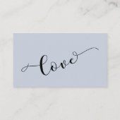 Elegante Typografie Dusty Blue Wedding Registry Informatiekaartje (Achterkant)