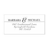 Elegante Typografie Eenvoudig Chic Trouwadres Rubberstempel (Afrduk)