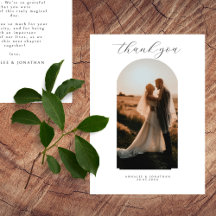 Elegante typografie Eenvoudige trouwfoto bedankt