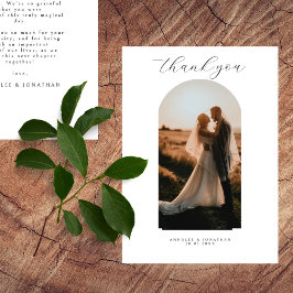 Elegante typografie Eenvoudige trouwfoto bedankt