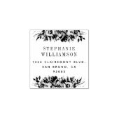 Elegante Typografie Floral Retouradres Rubberstempel (Afrduk)