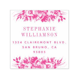 Elegante Typografie Floral Retouradres Zelfinktende Stempel