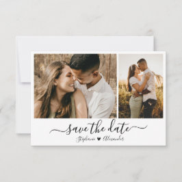 Elegante typografie foto collage bruiloft save the date