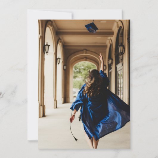 Elegante Typografie Foto Graduation Party Uitnodig Kaart (Achterkant)