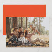 Elegante typografie foto kerstkaart kaart (Voorkant / Achterkant)