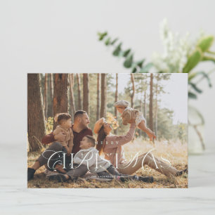 Elegante typografie foto kerstkaart kaart