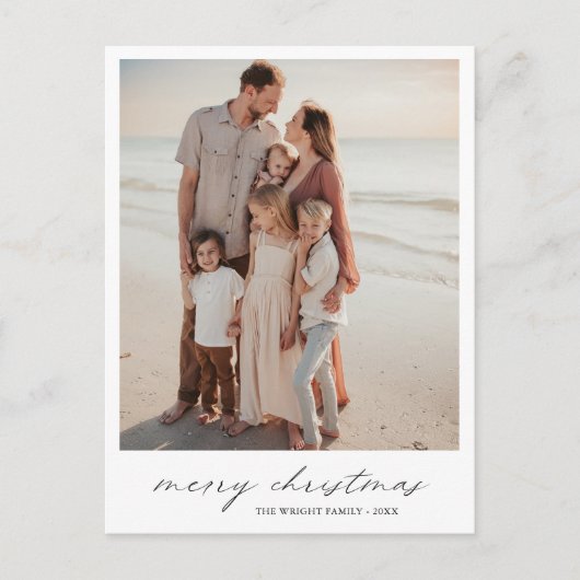 Elegante Typografie Foto Moderne Kerst Feestdagenkaart (Voorkant)