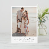 Elegante Typografie Foto Moderne Kerst Feestdagenkaart (Staand voorkant)