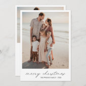Elegante Typografie Foto Moderne Kerst Feestdagenkaart (Voorkant / Achterkant)