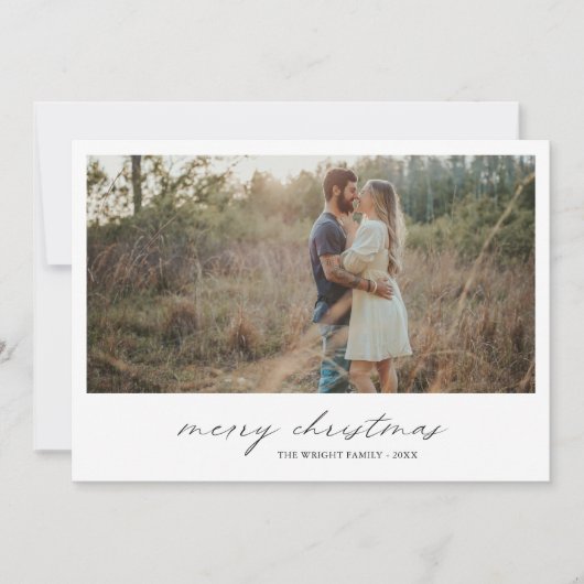 Elegante Typografie Foto Moderne Kerst Feestdagenkaart (Voorkant)