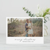 Elegante Typografie Foto Moderne Kerst Feestdagenkaart (Staand voorkant)