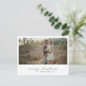 Elegante Typografie Foto Moderne Kerst Feestdagenkaart (Staand voorkant)