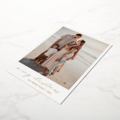 Elegante Typografie Foto Moderne Kerst Folie Feestdagenkaart (Gedraaid)