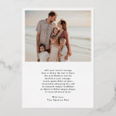 Elegante Typografie Foto Moderne Kerst Folie Feestdagenkaart (Achterkant)