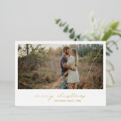 Elegante Typografie Foto Moderne Kerst Folie Feestdagenkaart (Staand Voorkant)