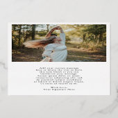 Elegante Typografie Foto Moderne Kerst Folie Feestdagenkaart (Achterkant)