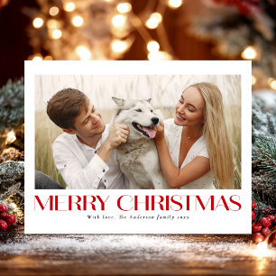 Elegante typografie foto Prettig kerstfeest Feestdagenkaart