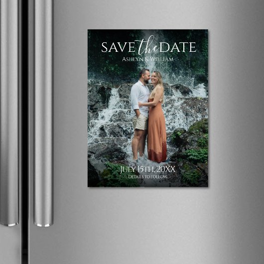 Elegante typografie Foto Save the Date magneet kaa
